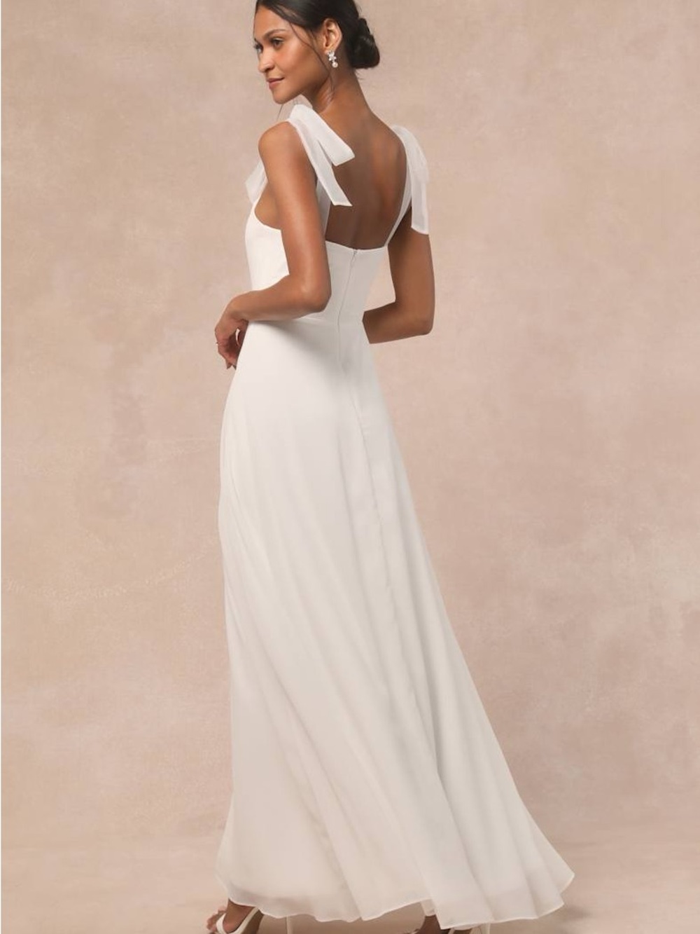 NWT Lulus Radiant Romance White Tie-Strap Maxi Dress - Picture 4 of 9